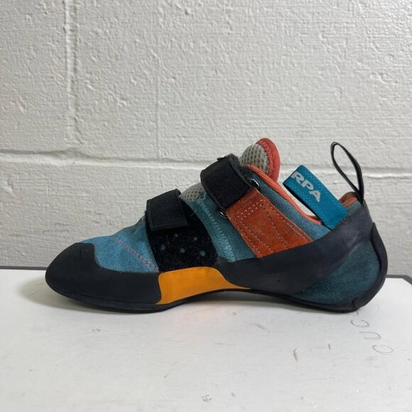 Scarpa Force V Rock Climbing Shoes Blue Black Suede Hook & Loop Women's 7 US - Picture 5 of 9